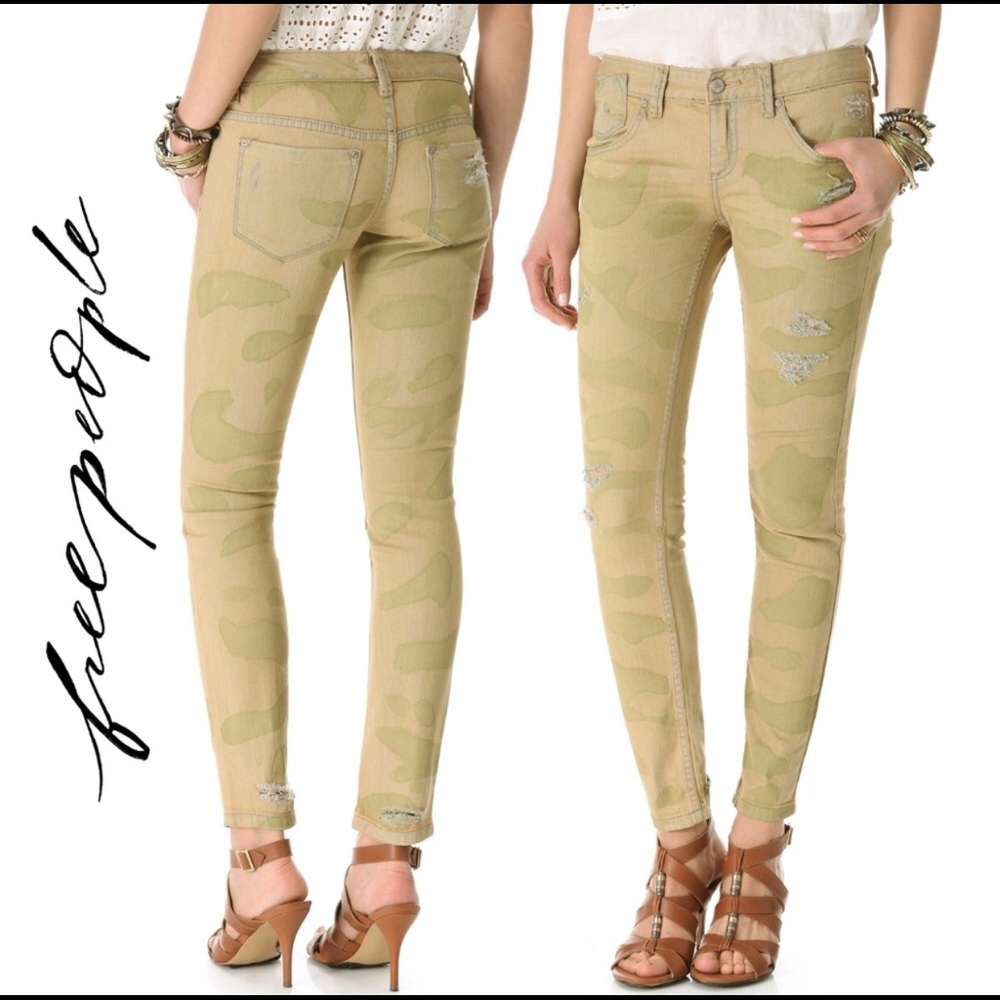Sold!! Free People Camo Skinny Jeans